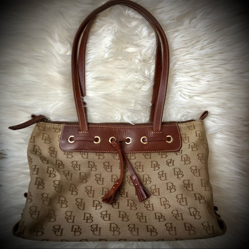 Dooney & Burke Vintage Brown Logo Shoulder Bag #M6242294